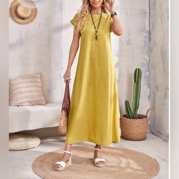 By Design Clothes Dresses & Skirts - Cotton Maxi Dress Yellow